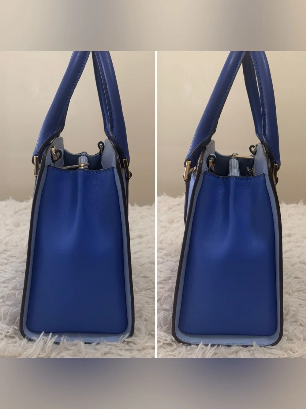 Michael Kors Mott Medium Messenger Bag Oxford Blue Colorblock Satchel - NWT